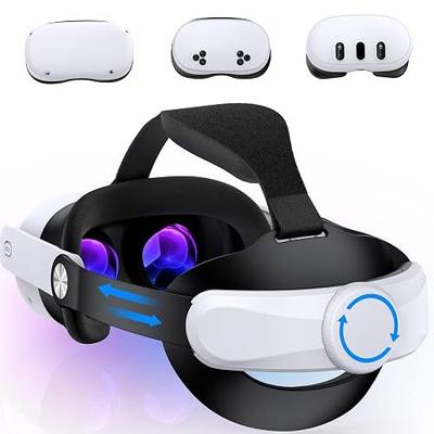 for Meta Quest 3S/Quest 3/Quest 2 Head Strap with Upgraded Soft Cushion Pad – Adjustable Comfortable Lightweight VR Headset Strap, VR Accessories Enhanced Support, Elite Strap Replacement