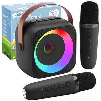 Mini Karaoke Machine for Kids Adults, Karaoke Microphone Wireless Microphones Rechargeable with Bluetooth Speaker, Girls Boys Kids Birthday Christmas Toys Gifts Presents, Black