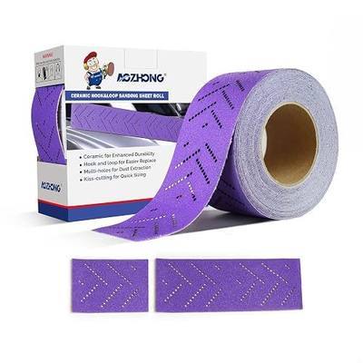 P220 Ceramic Abrasive Sanidng Sheet Roll, 2-3/4" x 13 Yard, Dustless Multi-Hole Pattern, Automotive Sanding Roll Sandpaper for Coating Removal, Body Repair, Auto Sanding