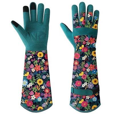 Trifabricy Gardening Gloves for Women, Leather Long Garden Gloves with Grip, Thorn-Proof Puncture-Resistant Work Gloves