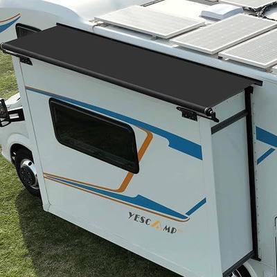 YESCAMP RV Slide Topper Awning Complete Kit,Universal Fit RV Slide Out Awning Protection for RVs,Campers,Travel Trailers,5th Wheels & Motorhomes,Black,7'6''(7'1'' Fabric)