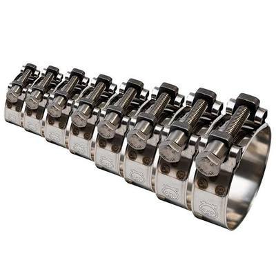 8-Pack TT Heavy Duty Hose Clamps Assortment, 304 Stainless Steel High Torque T-Bolt Pipe Clamp Kit, 3/4" to 1-11/16" (17-43mm) for Automotive Turbo, Intercooler, Exhaust