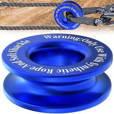 Winch Snatch Recovery Ring, Heavy Duty Break Strength Snatch Block Ring | 66000 LB Towing Rcovery Snatch for Soft Shackle and Synthetic Rope, Compatible with ATV UTV SUV Truck Off-Road Vehicle (Blue)