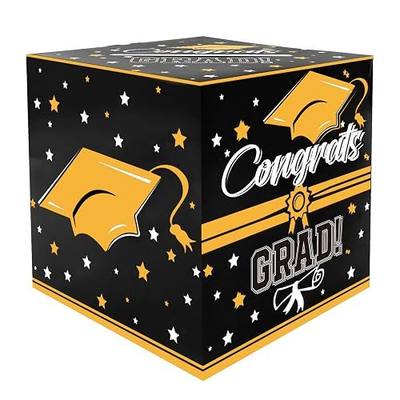 2025 Graduation Decorations, Black Gold Graduation Card Box, Graduation Party Table Decorations Class of 2025 Graduation Gifts Money Box for Cash Gift Graduation Accessories Grad Party Favors Supplies