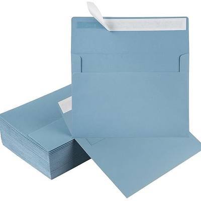 50 Pack 5 x 7 Envelopes A7 Self Seal, 5.24 x 7.21 Inches, Dusty-Blue | For Wedding & Party Invitations, Greeting Cards, Announcements, Photos