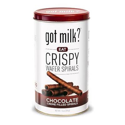 got milk? Wafer Spirals, Chocolate, 14 Oz. Tin with 36 Rolls, Delicious Rolled Wafer Rolls with Filling, Chocolate Wafer Cookies for Dessert or Snack, Retail Pack