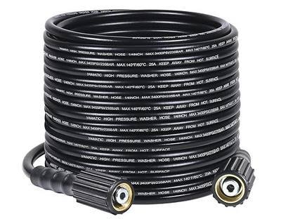 YAMATIC Pressure Washer Hose 50FT x 1/4", 3400 PSI Kink Resistant OEM-Quality Upgrade Power Washer Replacement/Extension with M22-14mm Brass Fittings for Ryobi, Troy Bilt, Greenworks, CRAFTSMAN