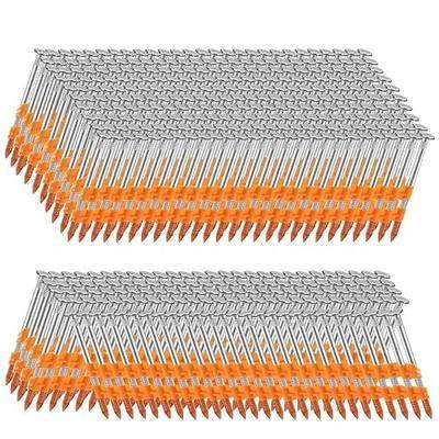 21 Degree Framing Nails HDG Ring Shank 2.0" x .113" 1000 PCS | Hot Dipped Galvanized Full Round Head Plastic Strip Nails fit Pneumatic, Electric 20-22° Framing Nailers for Building Works