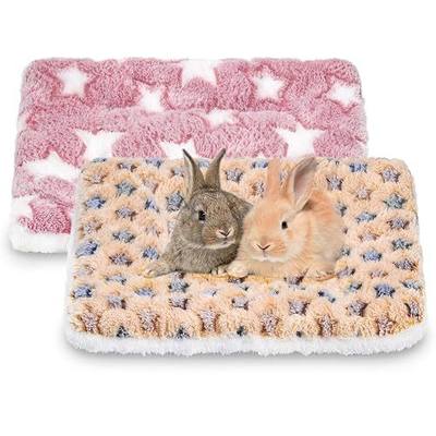 YedsIntu 2 Pcs Guinea Pig Bed, Washable Rabbit Bunny Bed Mat Warm Small Animal Bed Pad Guinea Pig Pillow Pet Bed Mat for Chinchilla Hedgehog Ferret (13.7" x 10.6")