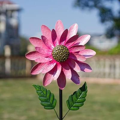 Viveta Wind Spinner Outdoor, Decorative Wind Sculpture | Pink Pinwheels wtih Sturdy Stake for Yard and Garden