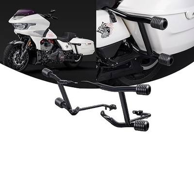 Advanblack Protek Rear Performance Crash Bar Saddlebags Guards Compatible with 2014-2026 Harley Touring Street Glide Road Glide (Black CNC)
