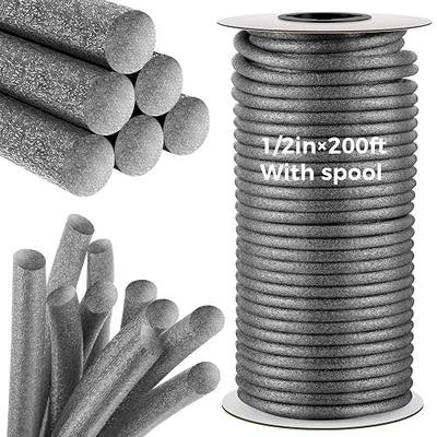 MotiMind 1/2 Inch x 200 ft Foam Backer Rod for Gaps Joints Concrete Crack Filler Caulk Saver Bulk Foam Backing Rod Concrete Filler Rope for Weather Stripping Door Seal(Gray)
