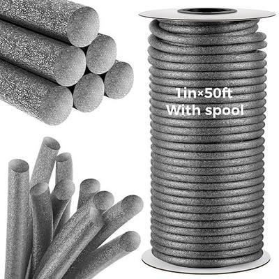MotiMind 1 Inch x 50 ft Foam Backer Rod for Gaps Joints Concrete Crack Filler Caulk Saver Bulk Foam Backing Rod Concrete Filler Rope for Weather Stripping Door Seal (Gray)