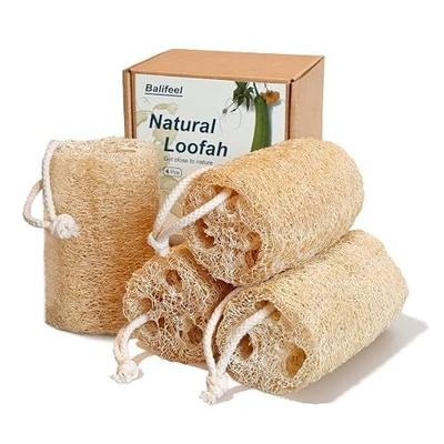 Organic Natural Loofah Sponges 4.7'' Luffa Spa,Pack of 4 Exfoliating & Smooth Skin Bath Shower Loofas Loofa for Women and Men Body Scrubber