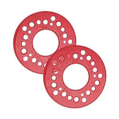 2 Pack Wheel Bolt Pattern Measuring Tool, 5 Lug for Trailer Axle Rims | Fits 4/5/6/8 lug rims, precise bolt circle gauge, lightweight red template for trailer & vehicle fitment