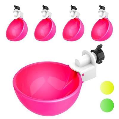 Lil'Clucker - Large Automatic Chicken Waterer Cups Suitable for Ducks, Geese, Turkeys, and Bunny Rabbit - Water Feeder Kit - Poultry Waterer (Pink, 5 Pack)