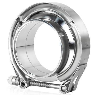 3 inch V Band Clamp with Male Female Flanges(1PCS) | Exhaust V Band Clamp 304 Stainless Steel