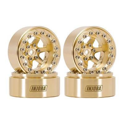 INJORA 1.3" Brass -5.25mm Offset Beadlock Wheel for 1/24 1/18 RC Crawlers