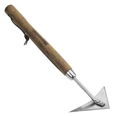 Haliaeetus Triangle Head Hoe, 15'' Scuffle Hoe for Weeding in Raised Bed | Stainless Steel Triangle Hand Hoe for Weeding in Push Pull Motion, Winged Weeder with Compact Size for Weeding Between Plants