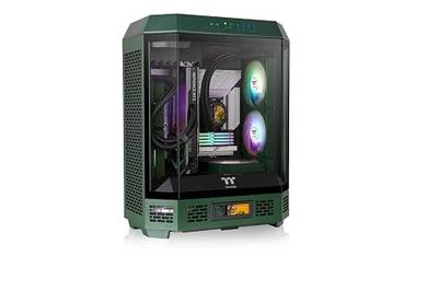 Thermaltake Tower 600 Racing Green Mid Tower; 2x140mm CT Fans Included; 420mm Radiator Support; 400mm GPU Clearance; Hidden Connector Support; Rotatable PCIe Slots; CA-1Z1-00MCWN-00