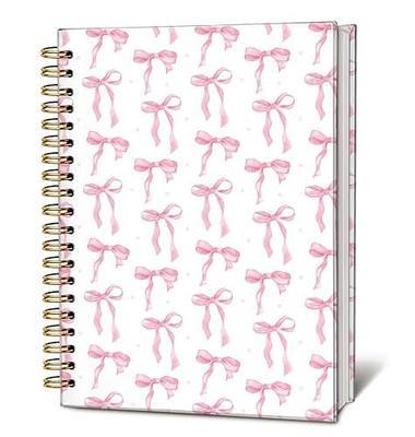 Cute Pink Bow Journal for Teen Girls & Women, Cute School Supplies - Cute Preppy Bow Stuff Birthday Gifts for Women Girls, Coquette Stuff Pink Bow Bible Hardcover Spiral Notebook 5.5x8.3