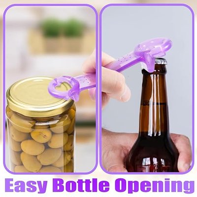 2 PCS Jar Opener, Jar Key Opener, Easy Grip Jar Lid Opener for Weak Hands, Plastic Jar Opener for Elderly and Seniors