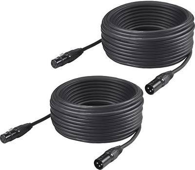 50ft DMX Cables, 2PCS DMX Signal Cables 3-Pin XLR Male to Female Stage Lighting Cables with Metal Connectors, Best Connection for DMX512 Stage & DJ Lighting Fixtures