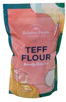 Relative Foods Brown Teff Flour, Gluten-Free, 2 lb | USA-grown ancient-grain teff flour that is naturally gluten-free, non-GMO and vegan for baking and cooking.