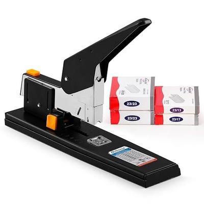Heavy Duty Stapler 210 Sheets Capacity, Effortless Office School Stapler with Adjustable Stapling Width of 60mm (2.36") with 4000 Staples, Black