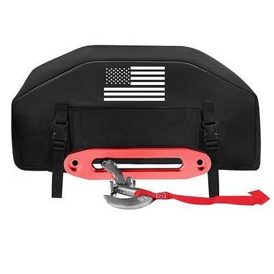 GEVINFA Winch Cover, 2026 Latest Flag Waterproof Dust-Proof Winch Protective Cover, Indoor & Outdoor Winch Accessories for 8000-13500 lbs Electric Winches With Adjustable UV Resistant Cover