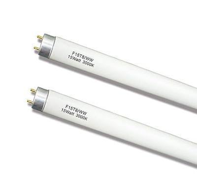 (18inch) F15T8/WW Fluorescent Bulb 15Watt Soft White F15W-T8-KB Replacement Light Tube,3000K Warm White T8 Linear Lamp for Kitchen and Bath, 17 inch Exclude 4 pins
