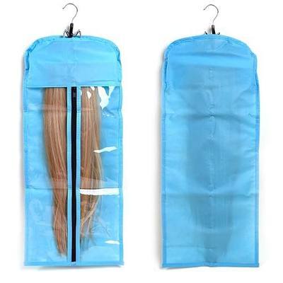 Rose bud Hair Extensions Holder with Storage Bag 1PCS Sky Blue Wood Metal Hair Extension Hanger Holder for Styling Braiding Washing