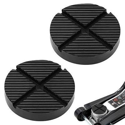 2PCS Rubber Jack Pads, Grooved Surface, Car Jack Block Jacks Adapter Jack Pad Jack Stand Pads for Pinch Welds Vehicle Lifts Rubber Floor Bracket