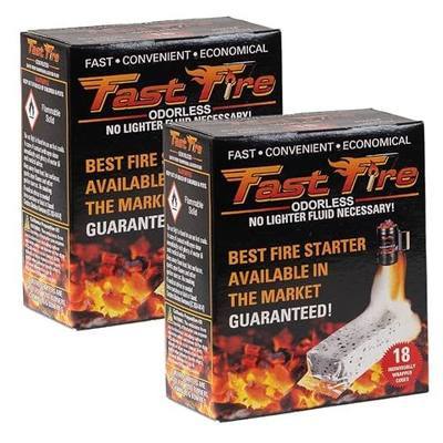 Fast Fire Odorless Fire Starter Cubes – Individually Wrapped Cubes for Grills, Fire Pits, Charcoal Chimneys, Camping & Indoor Fireplaces (36 Count)
