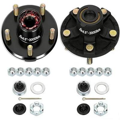 Redants 2 Pack 2000 lbs Trailer Hub Kit 5 on 4.5", 1-1/16" Straight Spindle ONLY, Pre-Greased Assembly with L44649 Bearings for Boat/Utility Trailer