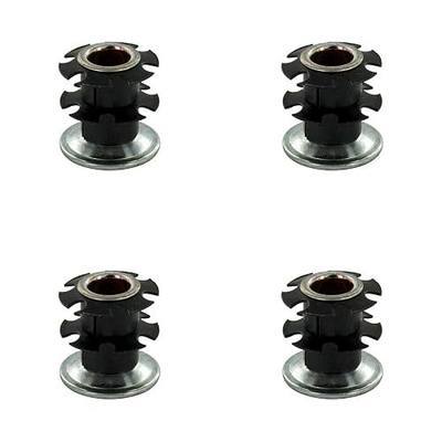 Outwater 1" Round Tube Caster Insert, 3/8-16 Thread, 4-Pack
