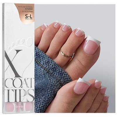 BTArtboxnails XCOATTIPS Press On Toenails, Size S-L, Sharp Square, Pink | Lamp-Curable, 4-Week Wear, Natural Nail Look, Salon Quality Value at Home, Easy-to-Apply for Beginners, 150ct Nail Tips Only