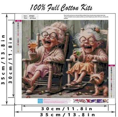 DYAIANGMU Stamping Cross Stitch Kit,Granny Stitch Kit for Adult Beginners, Full Line DIY Cross Stitch Stitching Kit for Home Decor Cross Stitch Patterns 13.7x13.7 inches