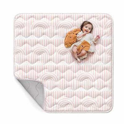 Mallify Baby Play Mat for Floor, 50"x50" Playpen Mat, 1.1" Thick Foam Playmat for Tummy Time, Non-Slip Crawling Mat for Babies and Toddlers, Infants, Pink