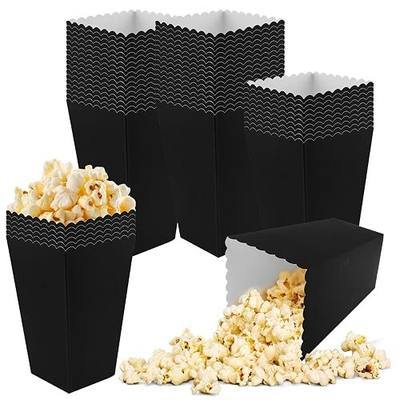 50 Pcs Black Popcorn Boxes Mini Paper Popcorn Box Cardboard Popcorn Container for Party Disposable Snack Candy Popcorn Bags Popcorn Holder for Movie Nights Birthday Wedding (Black)