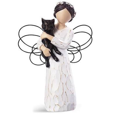 Angel Cat Memorial Gifts for Loss of Cat (Black Cat) | Pet Sympathy Keepsake for Cat Lovers, Pet Remembrance Gifts, Angel Figurine Statue in Memory of Their Beloved Cat