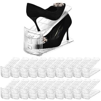 Shoe Slots Organizer,20 Pack Clear Shoe Stackers for a Pair of Shoes,Adjustable Shoe Rack with Three Levels,Shoe Storage Shoe Space Saver
