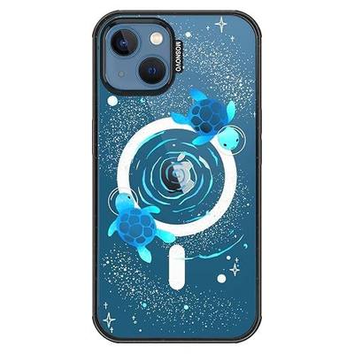 MOSNOVO for iPhone 13 Case/iPhone 14 Case, Fit for MagSafe, Military-Grade Drop Protection, Shockproof Bumper, Cute Aesthetic Magnetic Phone Case for iPhone 13/14, Space Turtle/Black