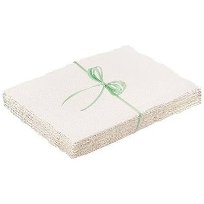 50 Sheets Deckled Edge Paper 4 x 6 in, 160 GSM Handmade Paper | Cold-Pressed Textured Paper for Watercolor, Wedding Invitations, Cards, Crafts