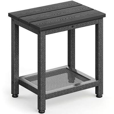 ODK Outdoor Double Side Table, Adirondack Patio End Table with Weather-Resistant Waterproof Top for Hot Tub Garden, Balcony, Poolside, Black