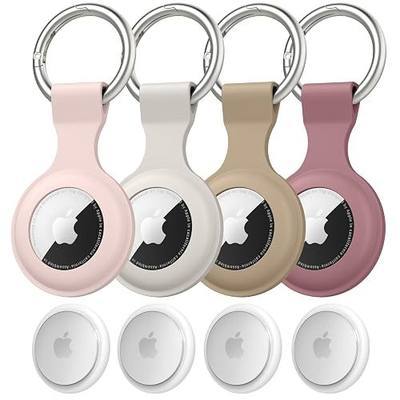4 Pack Airtag Case Holder for Apple Air Tag, Airtag Case with Anti-Lost Keychain, Silicone Protective Cover for Kids' Backpacks, Dog Collars, Luggage, Multi-Color Protective AirTag Accessories