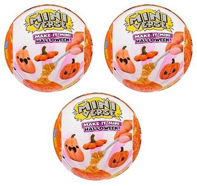 MGA's Miniverse Make It Mini Halloween (3 Pack), Beetlejuice, Mini Collectibles, Mystery Blind Packaging, Spooky, Halloween, Seasonal, DIY, Crafts, Resin Play, Replica Food, NOT EDIBLE, Collectors, 8+