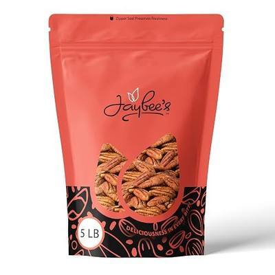 Raw Whole Pecans 5 Lb – Unsalted, Fresh Shelled Halves – All-Natural Pecans for Baking, Snacking, Keto, Paleo & Gluten-Free Diets – Bulk Pecan Nuts Resealable Bag