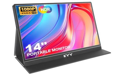 KYY Portable Laptop Monitor,14"1080P Travel Computer Screen with VESA Mount