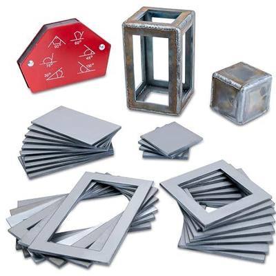 40 PCS Welding Coupons, Welding Practice Kit, Made Of 11 Gauge Premium Mild Steel,3×3" 3×5", With Welding Magnet Suitable For Beginners, Welding Plate Kit For MIG, TIG Stick, Arc, Gas And Brazing